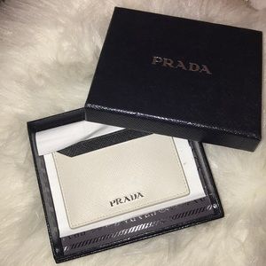 White PRADA Cardholder